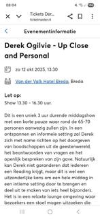 Derik Ogilvie Show, Tickets en Kaartjes, Kortingen en Cadeaubonnen, Twee personen, Overige soorten, Overige typen