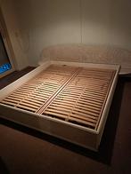 Lits jumeaux bed met verstelbare lattenbodems en matrassen, Ophalen, Verstelbaar, Wit, Tweepersoons