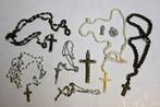 lot rozenkrans relikwie hanger kruis, Ophalen of Verzenden, Zo goed als nieuw, Sieraad, Christendom | Katholiek