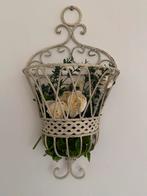 Mooie Wanddecoratie met Bloemen metaal 2 stuks, Ophalen, Zo goed als nieuw