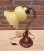 Vintage Bureaulamp met Opaline Kap, Huis en Inrichting, Lampen | Vloerlampen, Ophalen of Verzenden, Gebruikt, Minder dan 100 cm