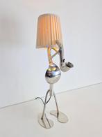 Vintage saxofonist tafellamp RVS handmade uniek lamp ‘70, Ophalen of Verzenden