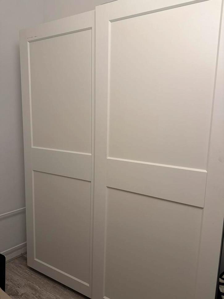 Witte PAX kledingkast met schuifdeuren, Huis en Inrichting, Kasten | Kledingkasten, Zo goed als nieuw, 200 cm of meer, 100 tot 150 cm