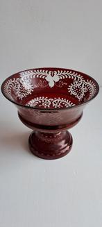 antiek Schaal Rode Boho glazen kom, Antiek en Kunst, Ophalen of Verzenden