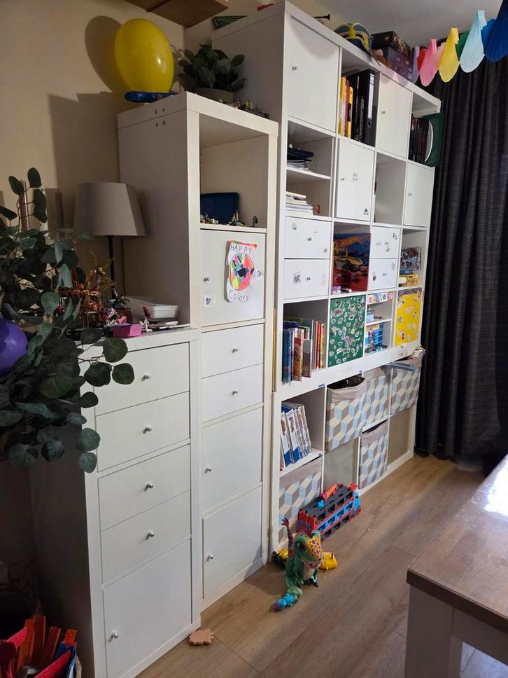 Kallax Kasten met Inzetten, Huis en Inrichting, Kasten | Kledingkasten, Gebruikt, 150 tot 200 cm, 200 cm of meer, 25 tot 50 cm