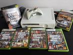 Xbox 360 wit (2008) met controller en complete GTA collectie, Ophalen of Verzenden, Zo goed als nieuw, 250 GB, Met 1 controller