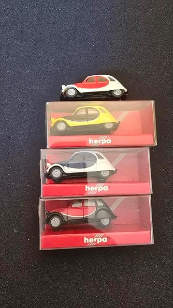 4x Herpa Citroën 2CV oftewel lelijke eendjes. Nieuw.  beschikbaar voor biedingen