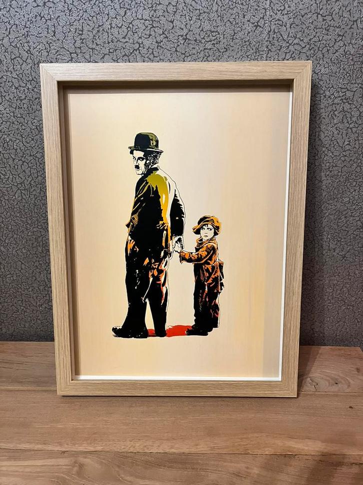Foto/ Poster. Charlie Chaplin & Jacky Coogan The Kid 1921., Antiek en Kunst, Kunst | Litho's en Zeefdrukken, Ophalen of Verzenden