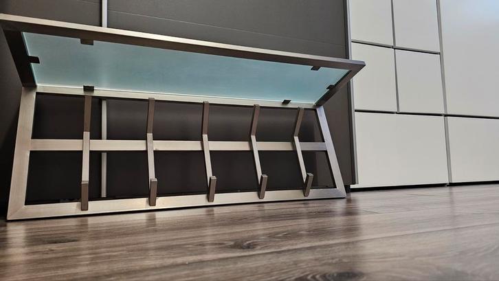 Stijlvolle kapstok, hoogstaande kwaliteit RVS / Glas zgan, Huis en Inrichting, Woonaccessoires | Kapstokken, Zo goed als nieuw