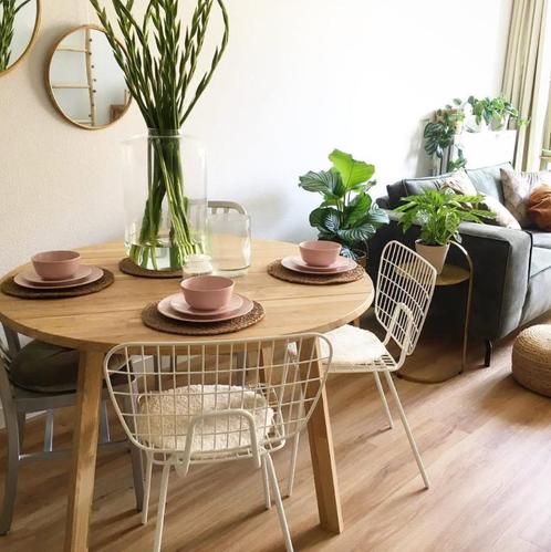 Woood eettafel rond Ø120 cm, Huis en Inrichting, Tafels | Eettafels, Gebruikt, 100 tot 150 cm, 100 tot 150 cm, Vijf personen of meer