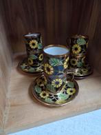 Vintage Espresso Kopjes met Bloemmotief, Antiek en Kunst, Antiek | Servies compleet, Ophalen of Verzenden