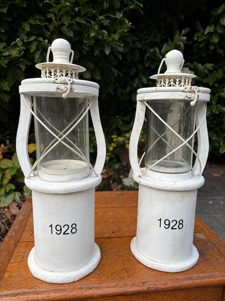 2 Riviera Maison Stijl Vuurtoren Kandelaars, Huis en Inrichting, Woonaccessoires | Kandelaars en Kaarsen, Gebruikt, Kandelaar