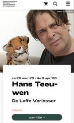 Hans Teeuwen - De Laffe Verlosser Nijmegen 4 stuks, Tickets en Kaartjes, Drie personen of meer, November