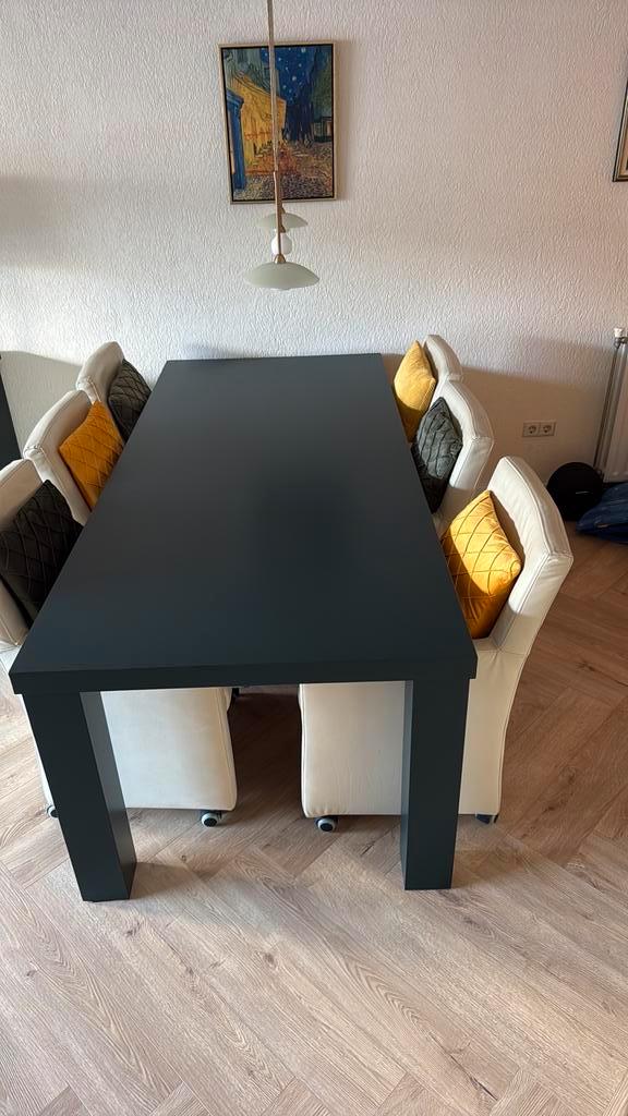 6 Leren Eetkamerstoelen - Moderne Stijl, Huis en Inrichting, Stoelen, Gebruikt, Vijf, Zes of meer stoelen, Leer, Overige kleuren