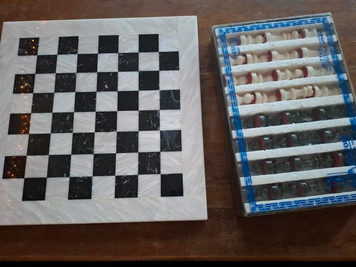 Marmeren schaakspel, Hobby en Vrije tijd, Gezelschapsspellen | Bordspellen, Zo goed als nieuw, Ophalen