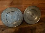 Tinnen borden 2 stuks, Antiek en Kunst, Antiek | Tin, Ophalen of Verzenden