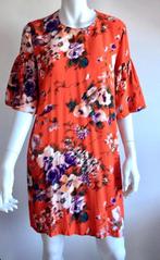 Oranje jurk met bloemenprint van H&M maat 42, H&M, Overige kleuren, Verzenden, Maat 42/44 (L)