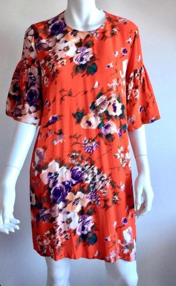 Oranje jurk met bloemenprint van H&M maat 42 beschikbaar voor biedingen