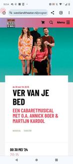2 tickets voor musical Ver van je bed, Tickets en Kaartjes, Theater | Musical, Mei, Twee personen