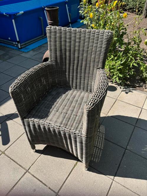 6 x grijze wicker Intratuin stoelen, Tuin en Terras, Tuinstoelen, Zo goed als nieuw, Wicker, Ophalen