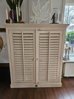 Riviera Maison Vintage Houten Kast met Louvre Deuren, Ophalen, Gebruikt