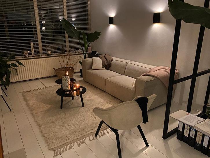 Wit vloerkleed echt wol, Huis en Inrichting, Stoffering | Tapijten en Kleden, Gebruikt, 150 tot 200 cm, 200 cm of meer, Rechthoekig