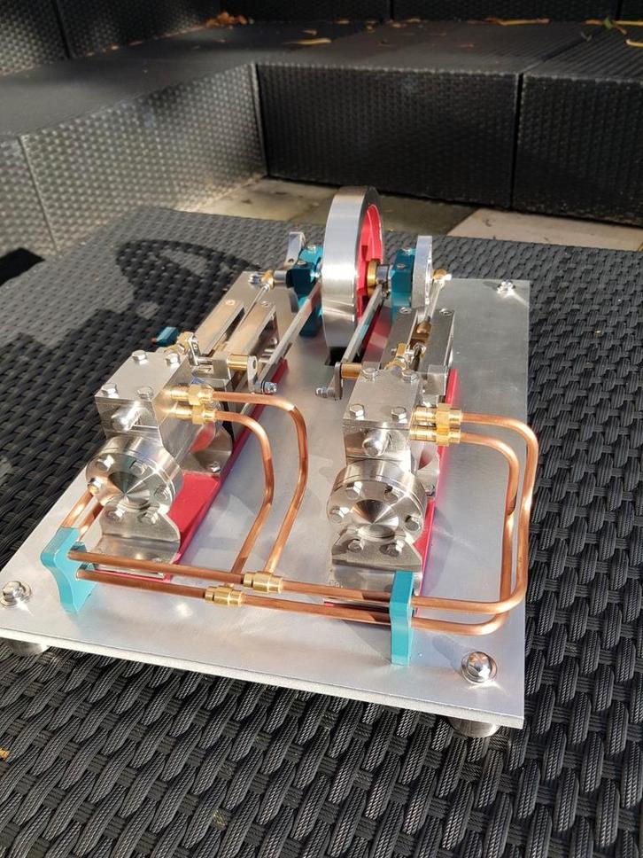 Stoommachine 2-Cilinder - Topstaat!, Hobby en Vrije tijd, Modelbouw | Auto's en Voertuigen, Zo goed als nieuw, Overige typen, Groter dan 1:32