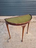 Vintage maantafel / wandtafel met leer, Antiek en Kunst, Antiek | Meubels | Tafels, Ophalen