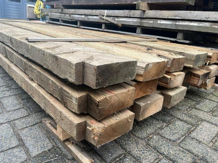 Gebruikte vuren balken ruw en geïmpregneerd  70x220 /70x200, Doe-het-zelf en Verbouw, Hout en Planken, Gebruikt, Balk, Vuren, 300 cm of meer