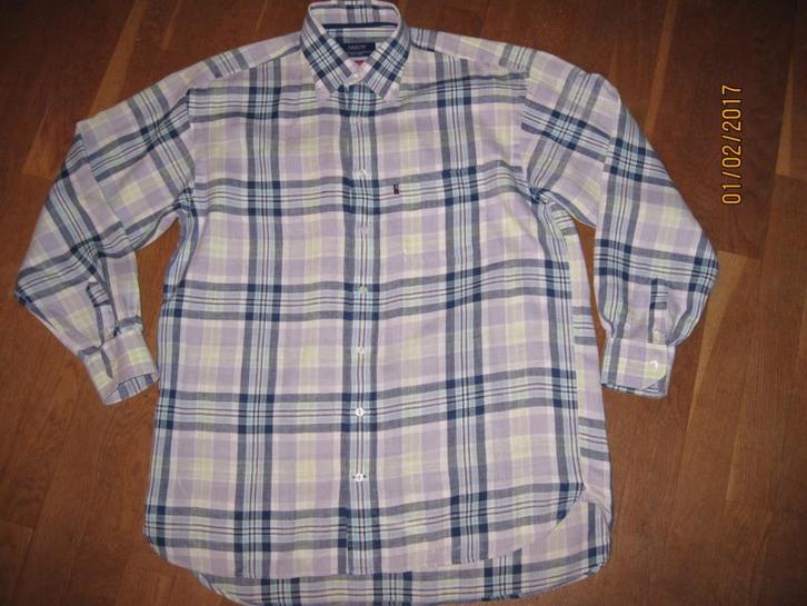 Arrow blauw geruit overhemd maat L, Kleding | Heren, Overhemden, Gedragen, Halswijdte 41/42 (L), Blauw, Ophalen of Verzenden