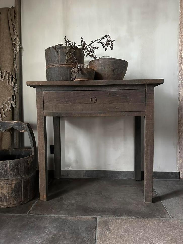 Sidetable 1-Lade Driftwood, Huis en Inrichting, Tafels | Sidetables, Nieuw, 25 tot 50 cm, Rechthoekig, Ophalen of Verzenden