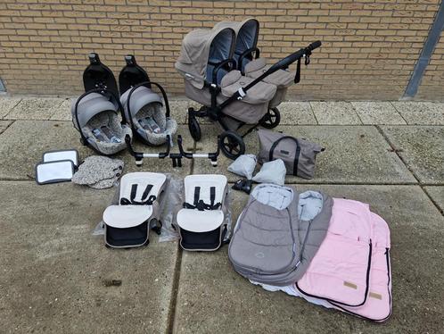 Bugaboo Donkey 3 Duowagen Taupe + Cybex Autostoelen, Kinderen en Baby's, Kinderwagens en Combinaties, Zo goed als nieuw, Kinderwagen