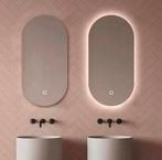 Mooie spiegel 100x50cm klok,verwarming en dimbare LED  ZWART, Nieuw, Overige typen, Ophalen of Verzenden