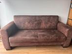 Net bankstel 2,5 en 2 zits in bruin suede, Ophalen, Tweepersoons, 75 tot 100 cm, Zo goed als nieuw