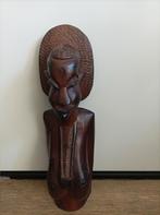 Houten Afrikaans Beeld Vrouw met Hoed, Antiek en Kunst, Kunst | Beelden en Houtsnijwerken, Ophalen