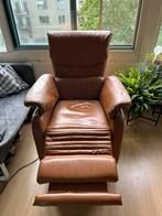 Leren elektrische relaxstoel, Huis en Inrichting, Fauteuils, Ophalen, Gebruikt, 75 tot 100 cm, Leer