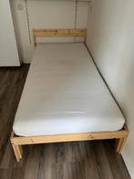 Bed+ mattress+ slatted base, Huis en Inrichting, Slaapkamer | Bedden, 90 cm, Eenpersoons, Wit, Zo goed als nieuw