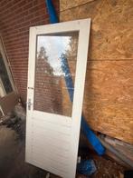 Buitendeur hardhout 83x210, Doe-het-zelf en Verbouw, Deuren en Horren, Ophalen of Verzenden, 200 tot 215 cm, Glas, Buitendeur