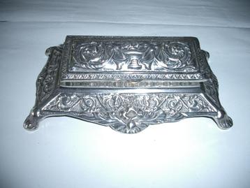 postzegeldoos antiek artdeco zilver brons kopet verzamelen beschikbaar voor biedingen