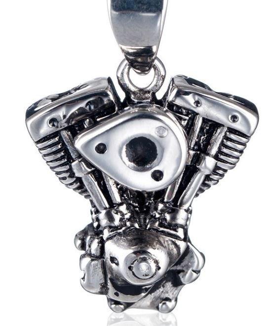 Harley Davidson Shovelhead motorblok hanger RVS., Sieraden, Tassen en Uiterlijk, Kettinghangers, Nieuw, Overige materialen, Zilver