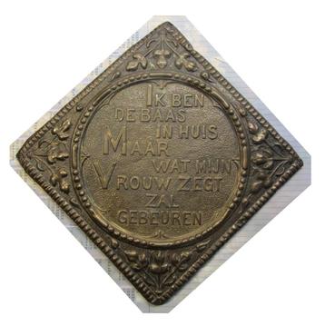 Koperen wandbordjes met tekst (2 stuks) beschikbaar voor biedingen