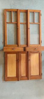 Antieke paneeldeuren met glas/ inbouwkast/ pui, Ophalen, Gebruikt, 25 tot 50 cm, Glas