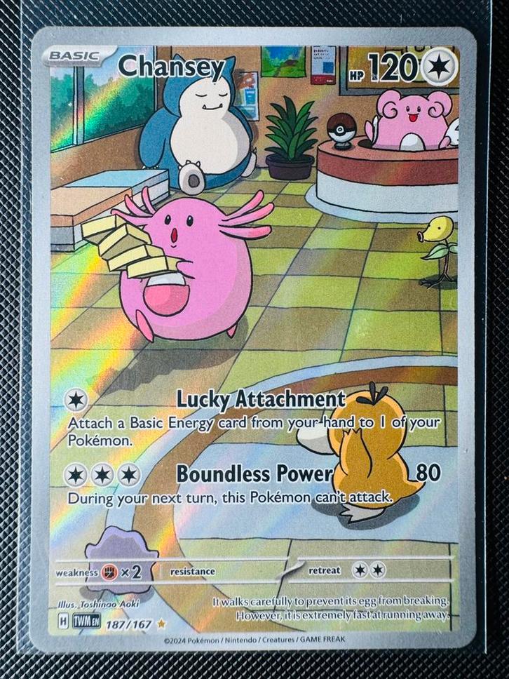 Pokémon Chansey #187 Twilight Masquerade, Hobby en Vrije tijd, Verzamelkaartspellen | Pokémon, Zo goed als nieuw, Ophalen of Verzenden