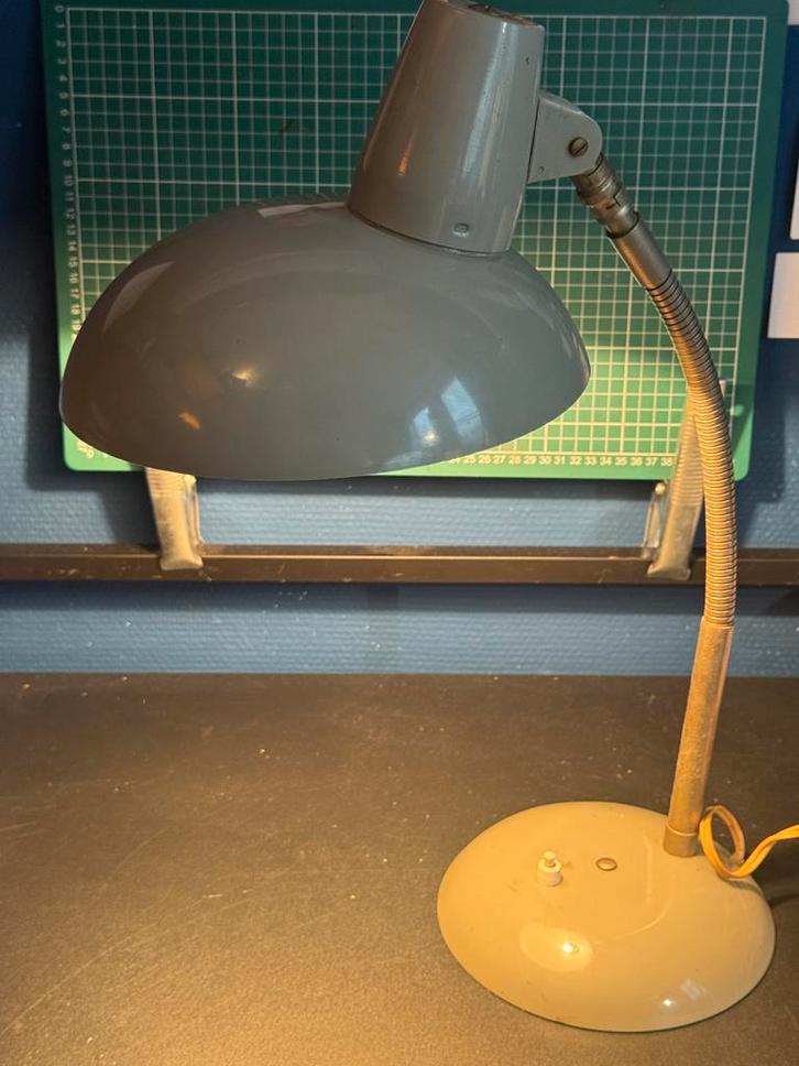 Vintage Emaille Bureaulamp, Huis en Inrichting, Lampen | Vloerlampen, Gebruikt, Minder dan 100 cm, Metaal, Ophalen of Verzenden