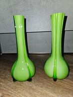 Groene bloemenvaasjes, Ophalen of Verzenden, Minder dan 50 cm, Groen, Glas