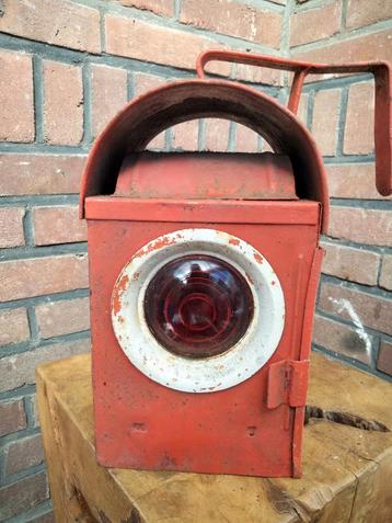 Antieke Rode Seinlamp - Spoorweglamp beschikbaar voor biedingen