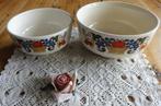 2 Vintage nestschalen met mand met druiven en vogeltjes, Ophalen of Verzenden