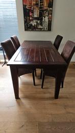 Eetkamerset: Tafel + 4 Stoelen, Ophalen, Gebruikt, 50 tot 100 cm, Vijf personen of meer