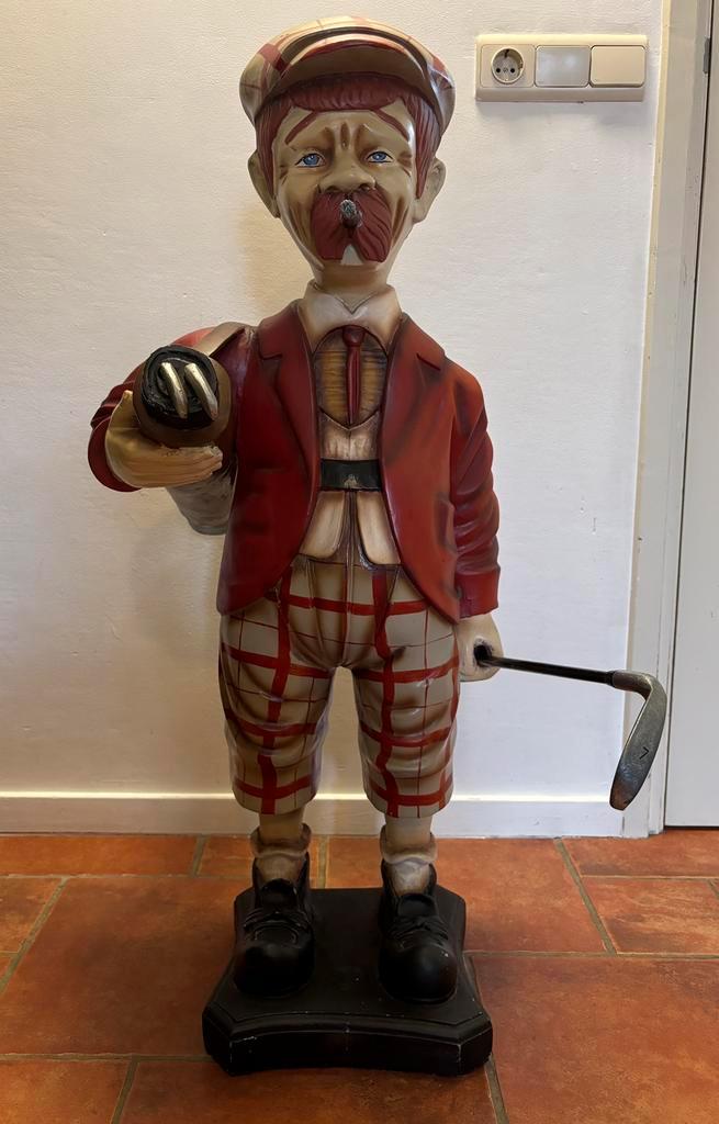 Decoratief beeld golfer – vintage stijl – 100 cm hoog, Verzamelen, Beelden en Beeldjes, Zo goed als nieuw, Mens, Ophalen