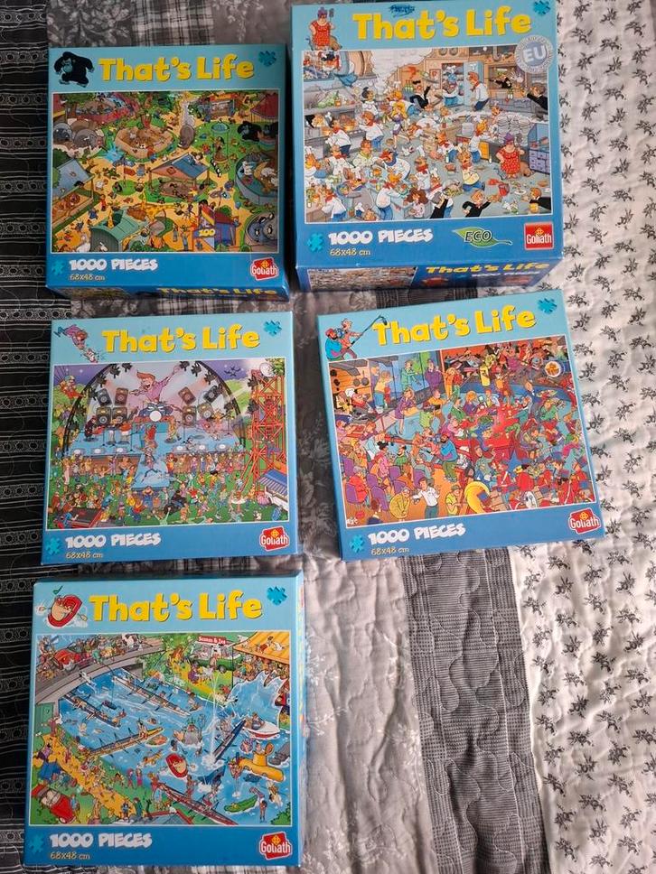 That's Life Puzzels - 1000 Stukjes - Complete Set, Hobby en Vrije tijd, Denksport en Puzzels, Zo goed als nieuw, Legpuzzel, 500 t/m 1500 stukjes